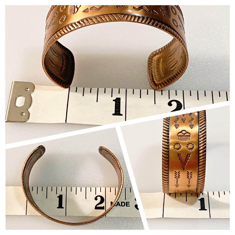 Vintage Storyteller Bell Trading Post Copper Cuff Bracelet - Handmade - Picture 13 of 13